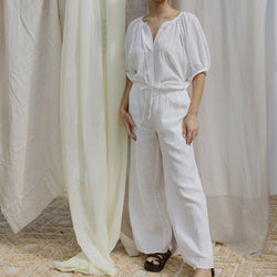 Amy Linen Beach Pant - Ivory