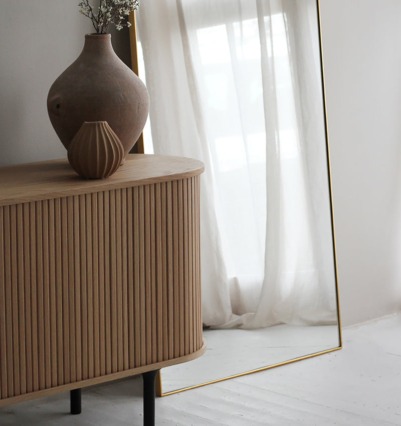 Bjorn Arch Floor Mirror - Brass