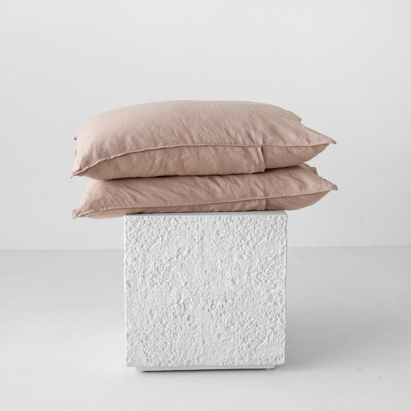 A&C Flax Linen Pillowcases - Cameo