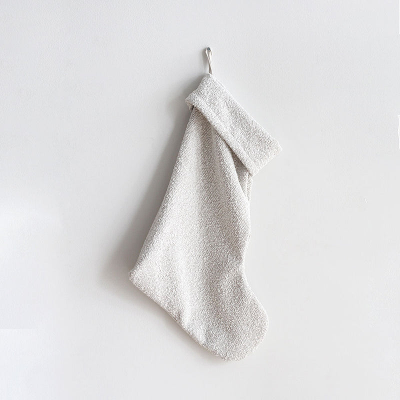 Boucle Christmas Stocking - Ivory