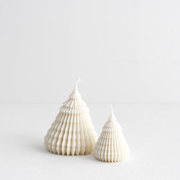 Christmas Tree Candle - White