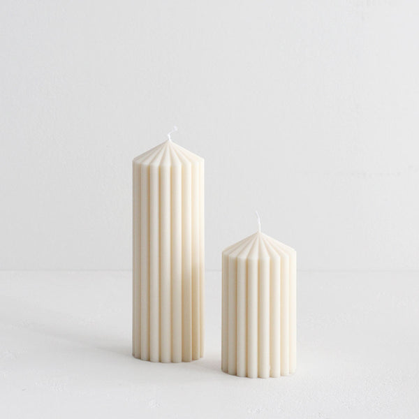 Cirque Pillar Candle - White