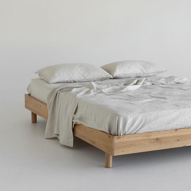 A&C Flax Linen Flat Sheet - Dove