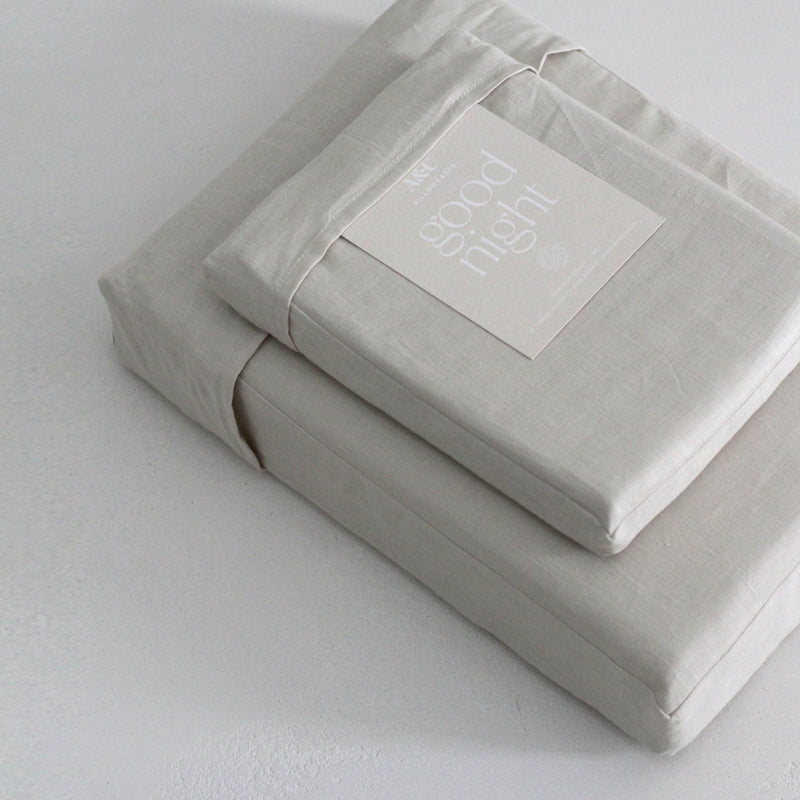 A&C Flax Linen Flat Sheet - Dove