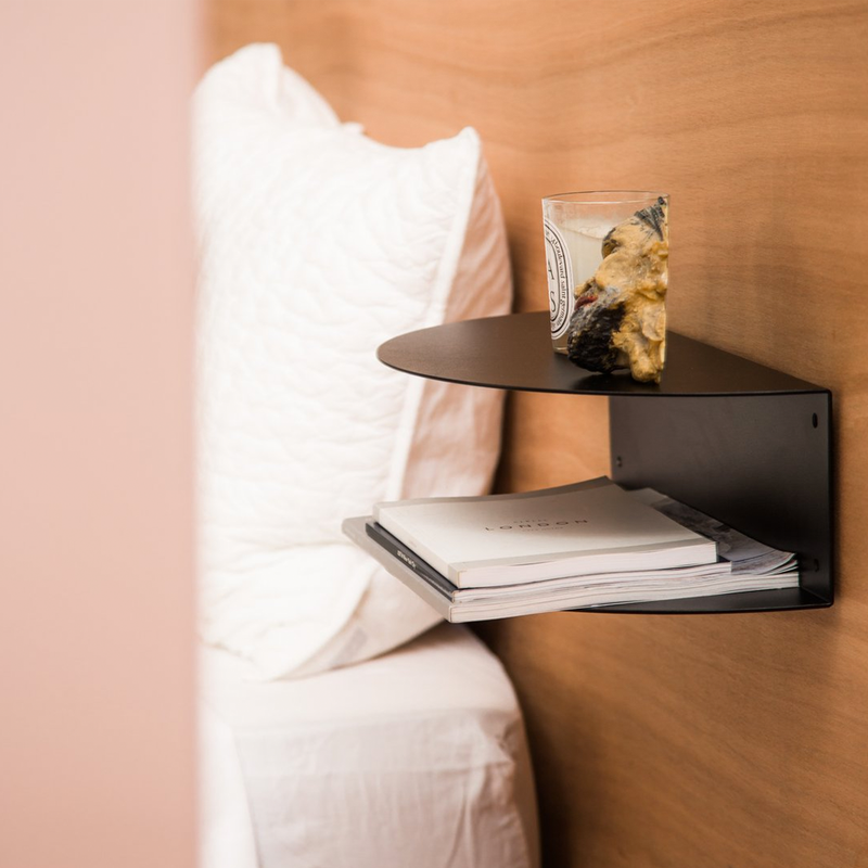 Fold Bedside Table - Black