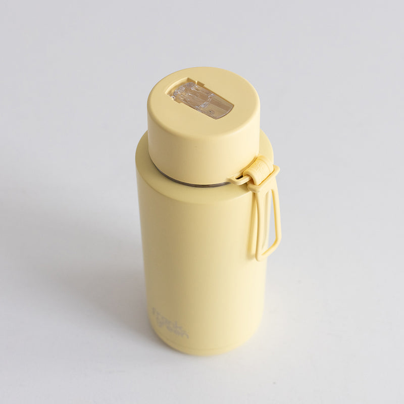 frank green Ceramic Reusable Bottle with Straw Lid, 34oz Capacity (Khaki)