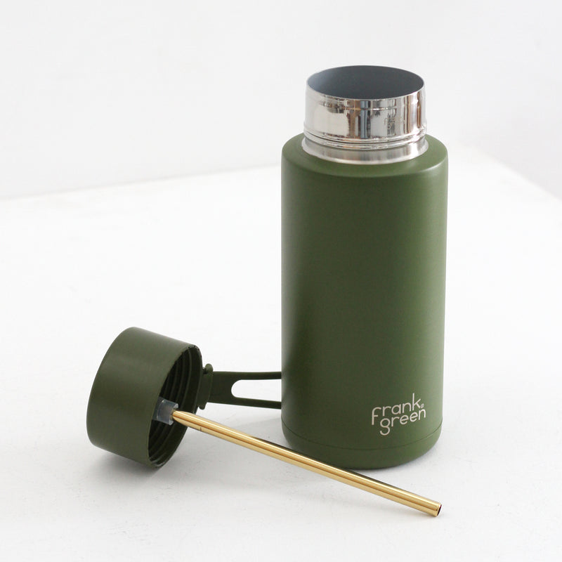 Frank Green Ceramic Reusable Bottle - Khaki 1L