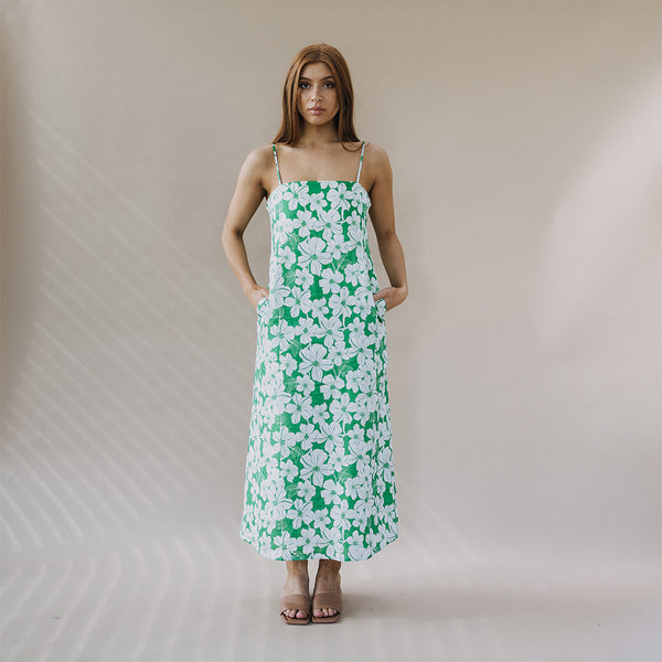 Grace Printed Dress - Emerald