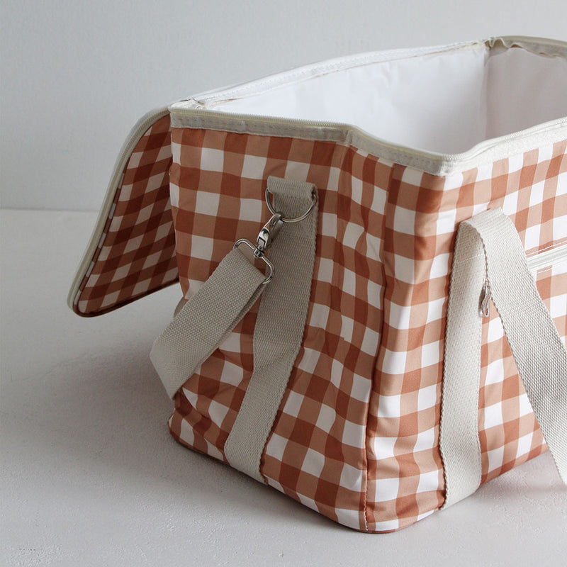 Holiday Picnic Bag - Clay Check