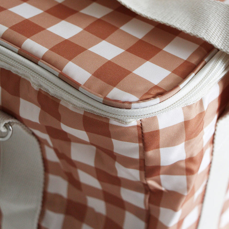 Holiday Picnic Bag - Clay Check