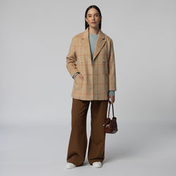Kim Check Blazer - Tan Check