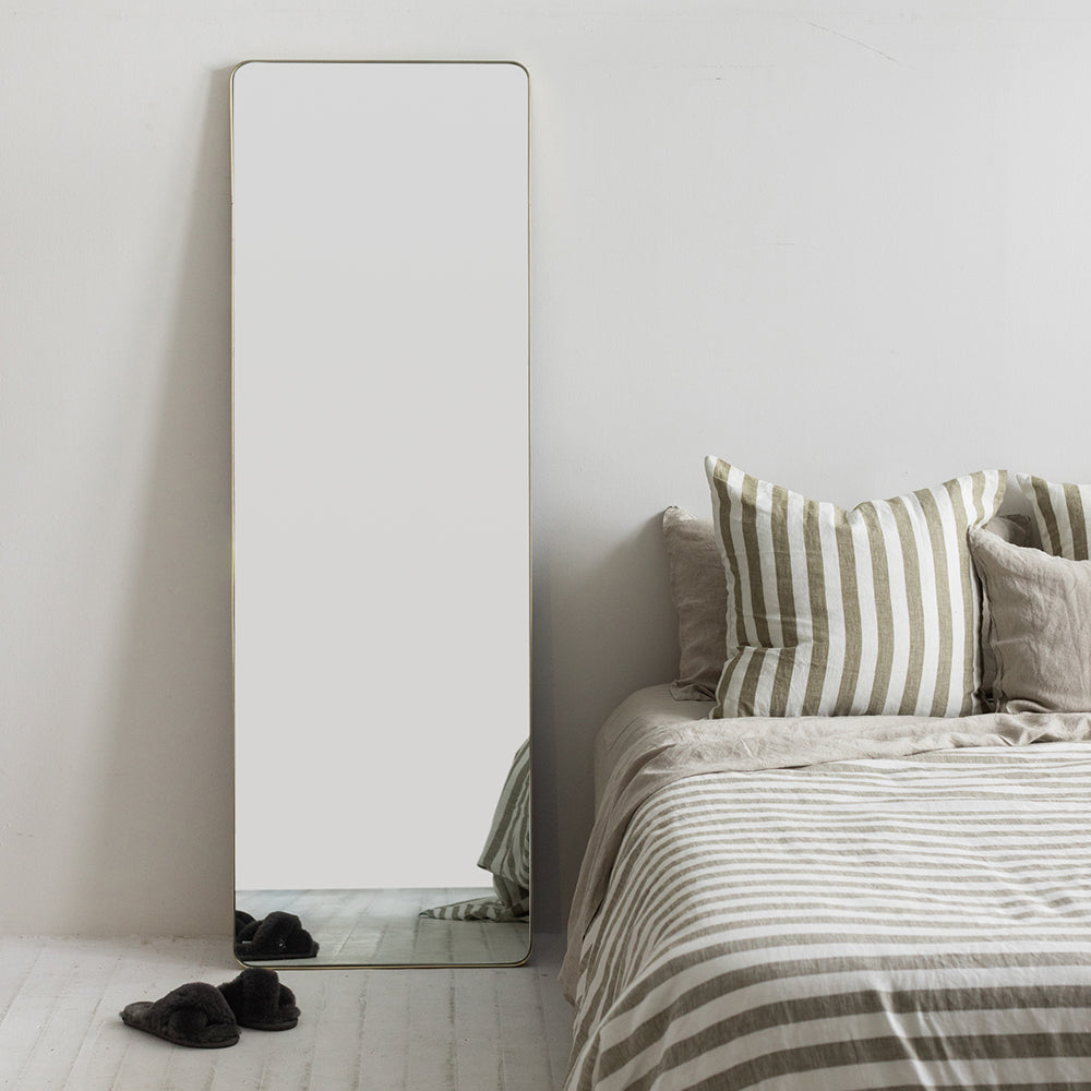 Leaning Floor Mirror - Brass
