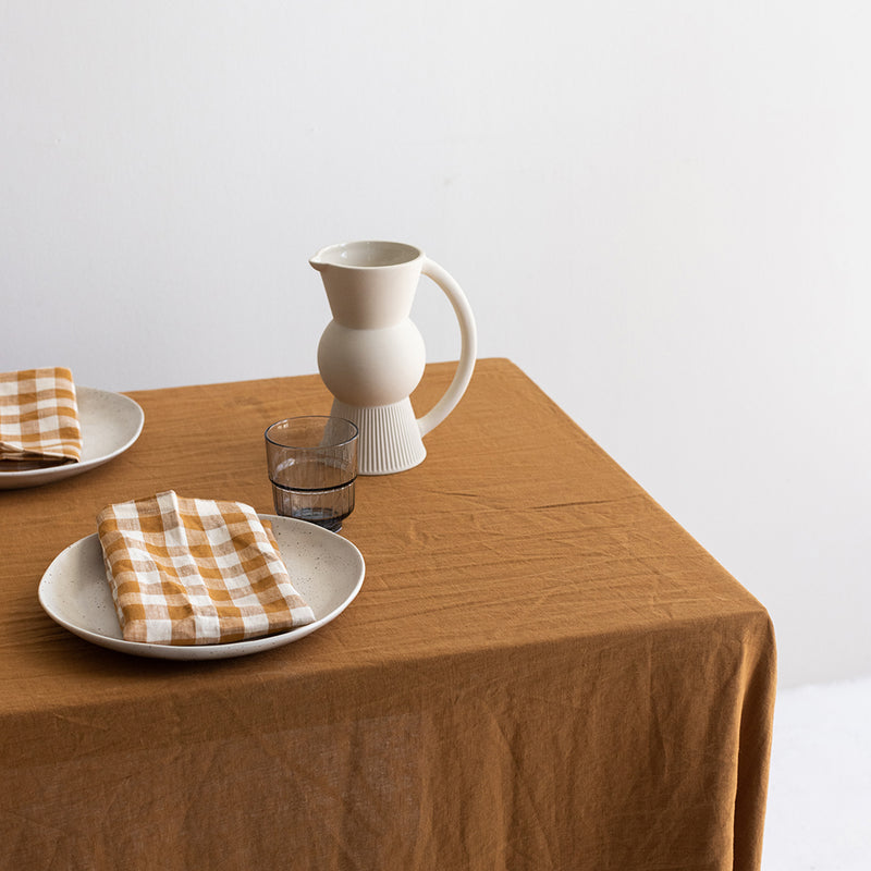 A&C Linen Table Cloth - Toffee