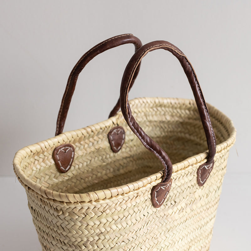 Market Bag with Leather Handles