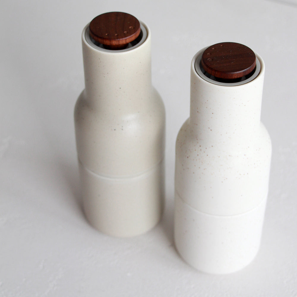 AUDO Ceramic Salt & Pepper Grinders  (Walnut Lid)