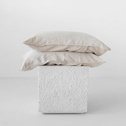 A&C Flax Linen Pillowcases - Oatmeal