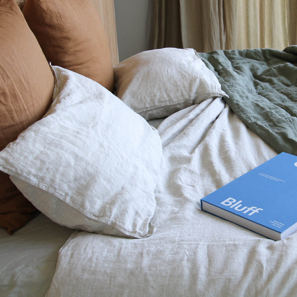 A&C European Linen Pillowcases Oatmeal A&C Homestore