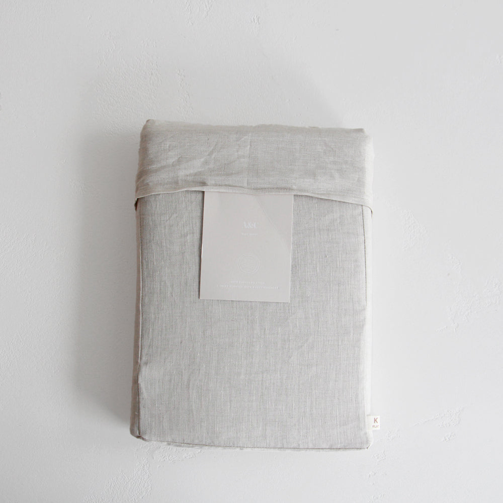 European Linen Fitted Sheet - Oatmeal