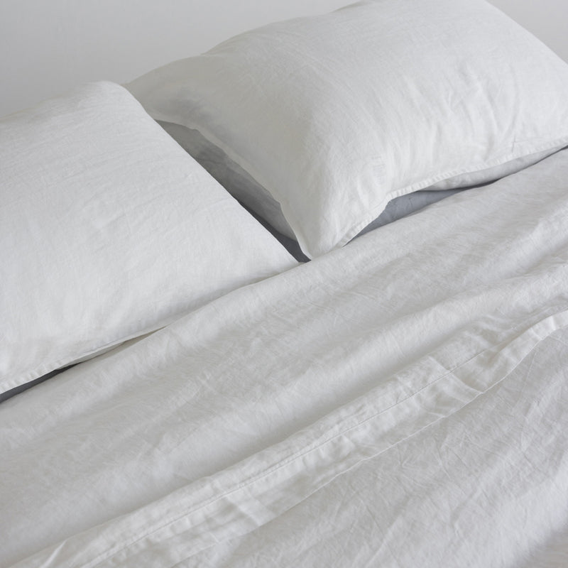 A&C Flax Linen Flat Sheet - Off White