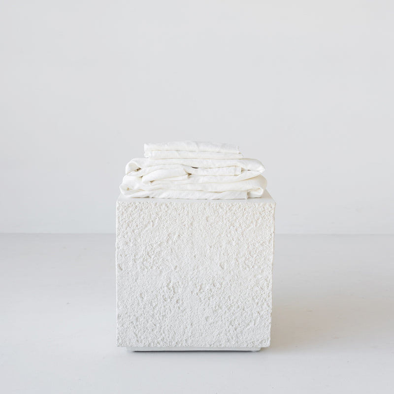 A&C Flax Linen Flat Sheet - Off White