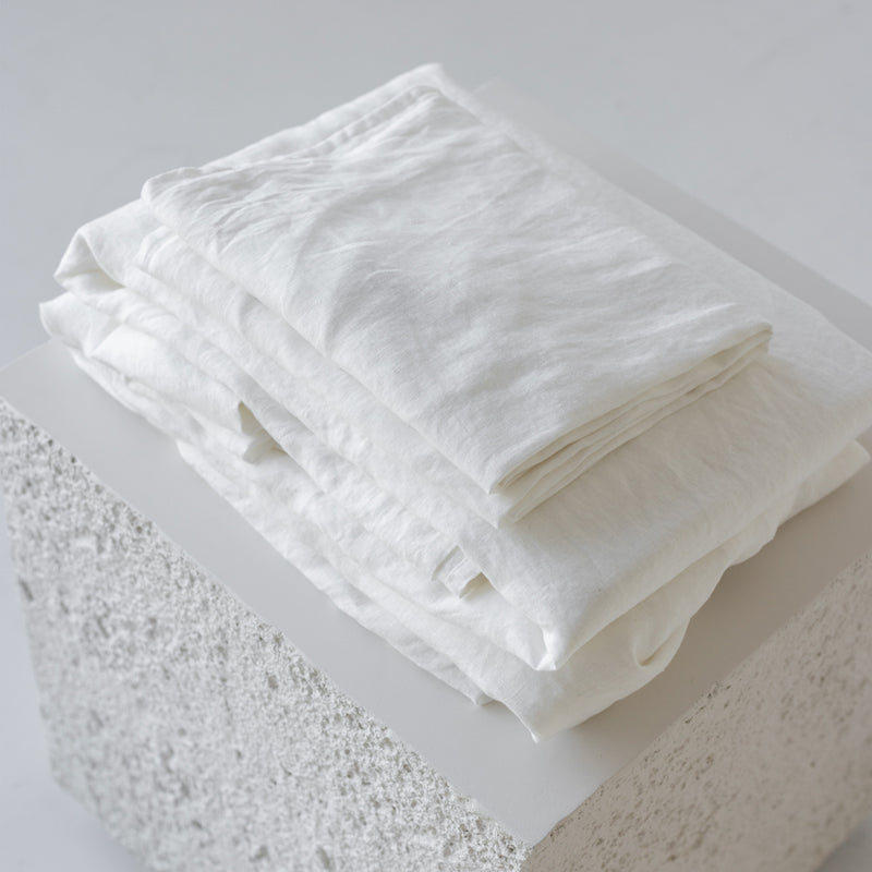 A&C Flax Linen Flat Sheet - Off White