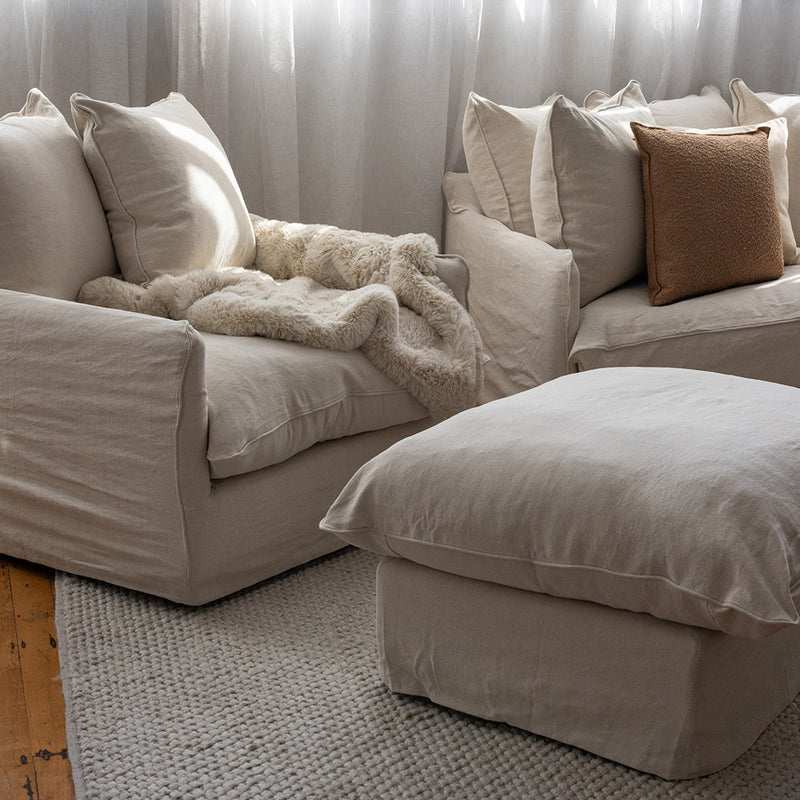 Boston Ottoman - Oatmeal