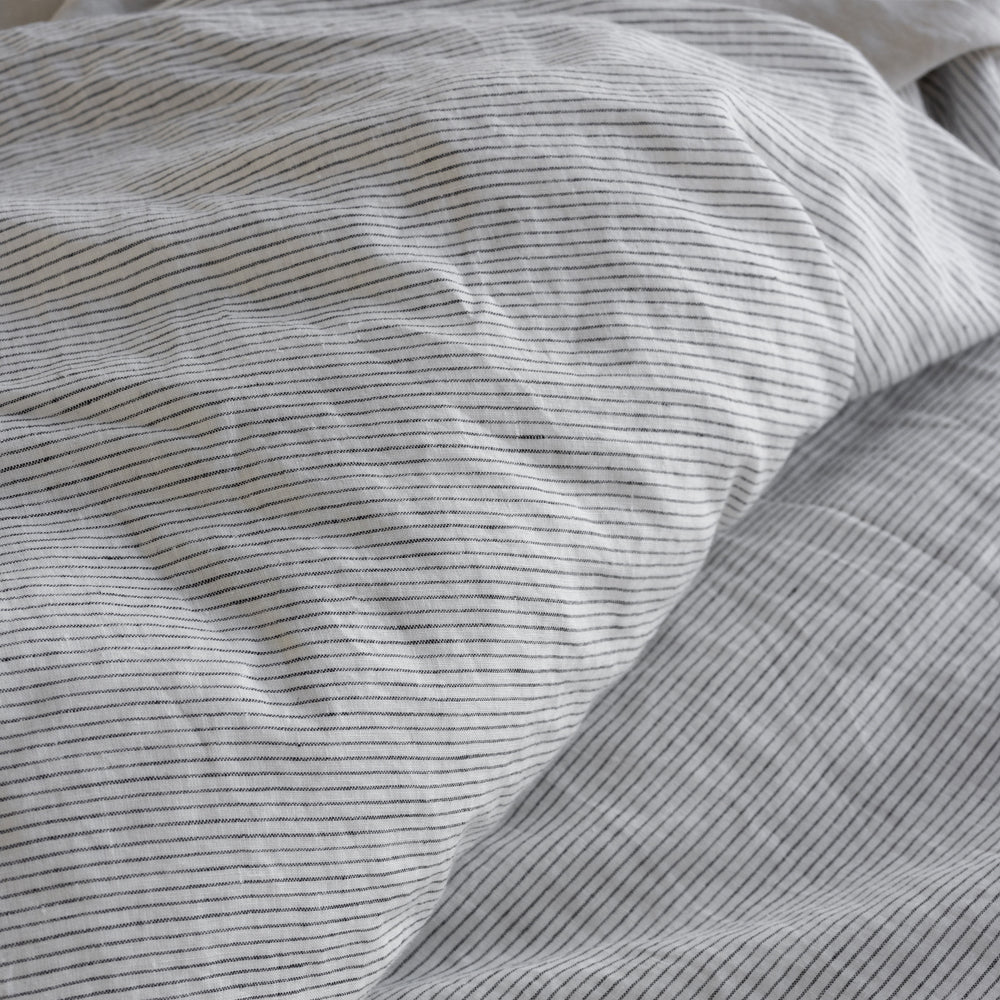 European Linen Duvet Cover - Pinstripe