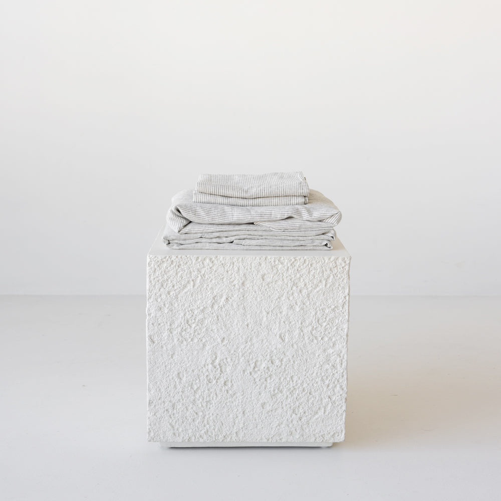 European Linen Flat Sheet - Pinstripe