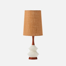 Athena Table Lamp - White Speckled / Copper Hessian, Large