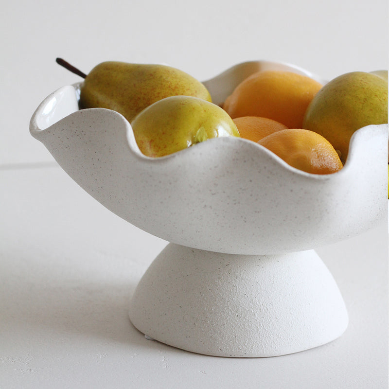Ripple White Pedestal Bowl
