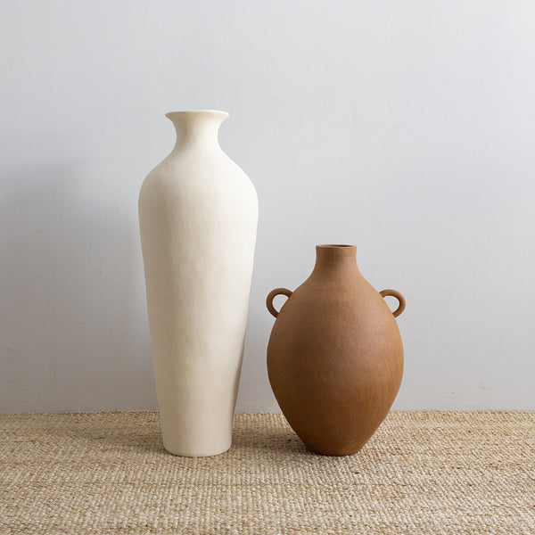 Roger Floor Vase -  Cream