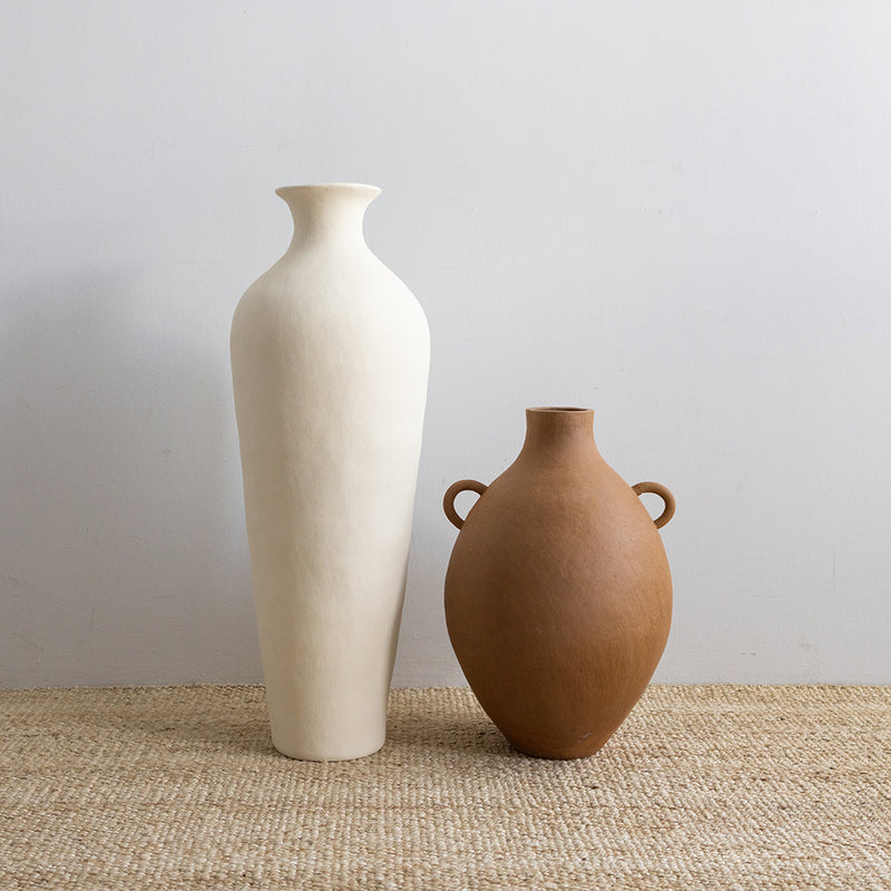 Roger Floor Vase -  Cream