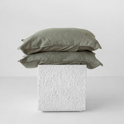 A&C Flax Linen Pillowcases - Rosemary