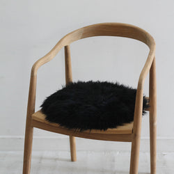 Round Sheepskin Pad - Black