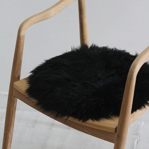 Round Sheepskin Pad Black