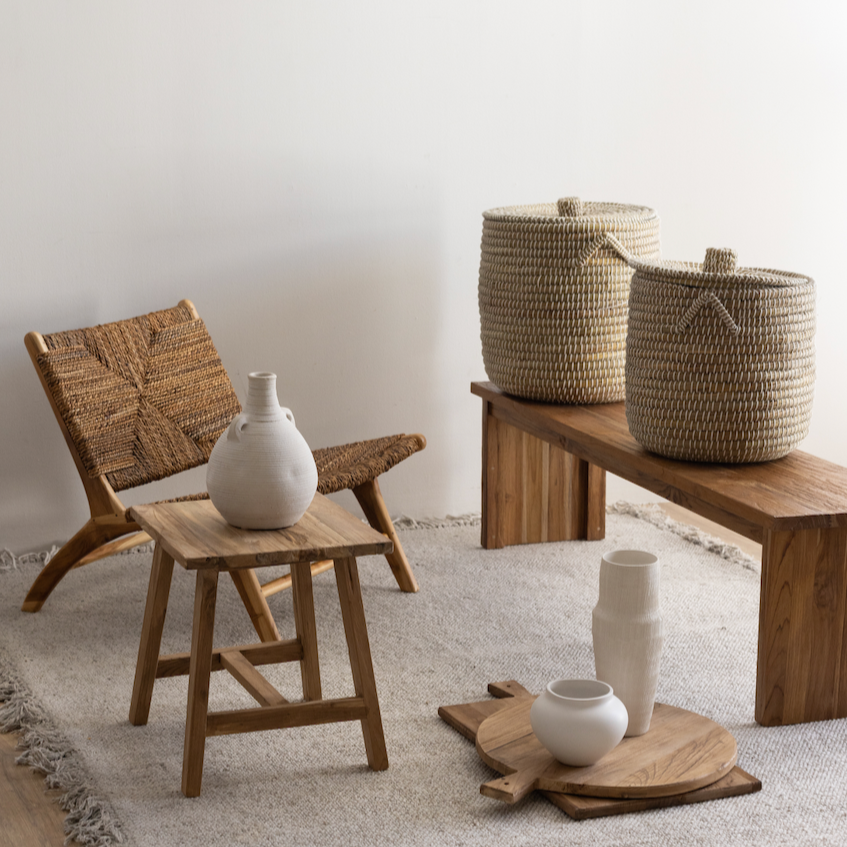 Seagrass Laundry Basket with Lid A&C Homestore