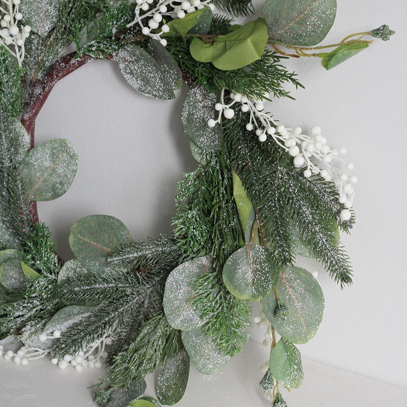 Snowy Eucalyptus Pine Berry Wreath