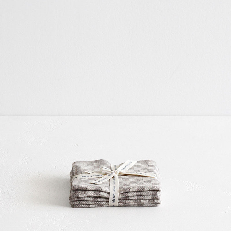 Soft Wash Cloths (Set of 3) - Taupe Checker