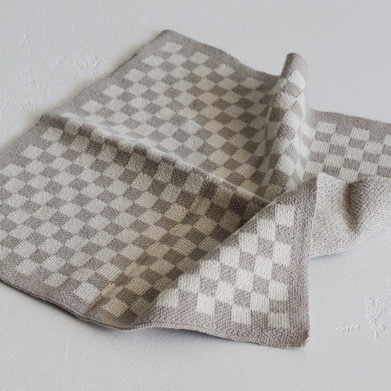 Soft Wash Cloths (Set of 3) - Taupe Checker