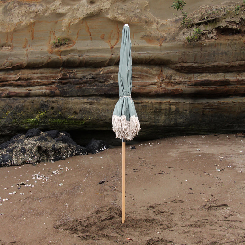 Solid Beach Umbrella - Sage