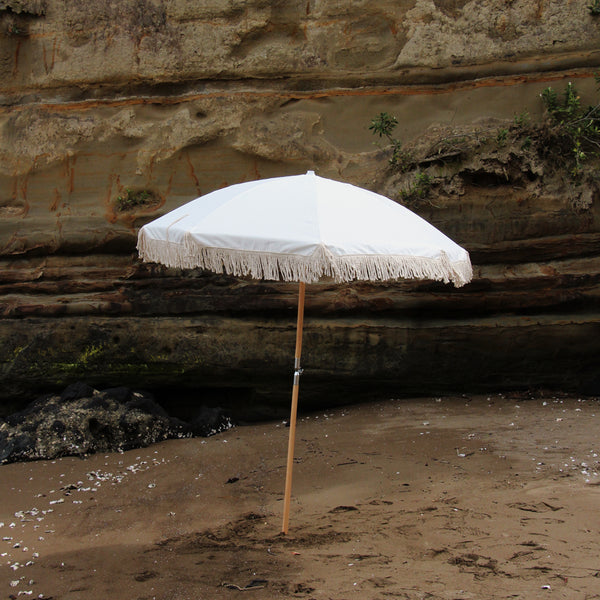 Solid Beach Umbrella - White