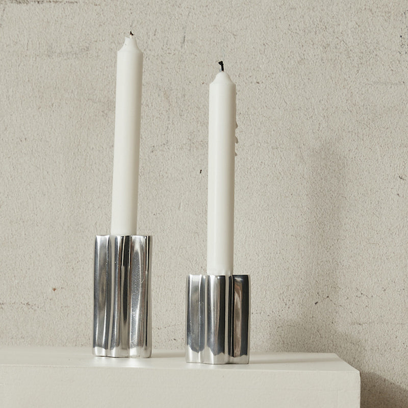 Theo Chrome Candleholder - Pair