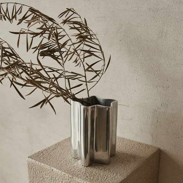 Theo Chrome Vase - Short