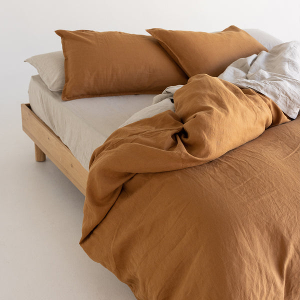 A&C Flax Linen Duvet Cover - Toffee