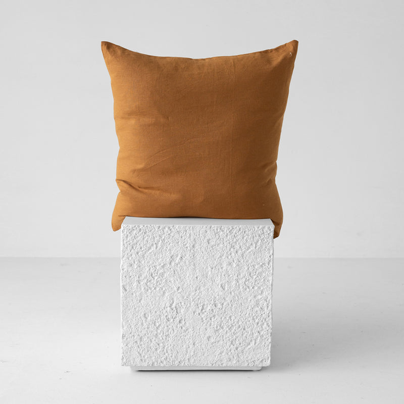 A&C Flax Linen Euro Pillowcase - Toffee