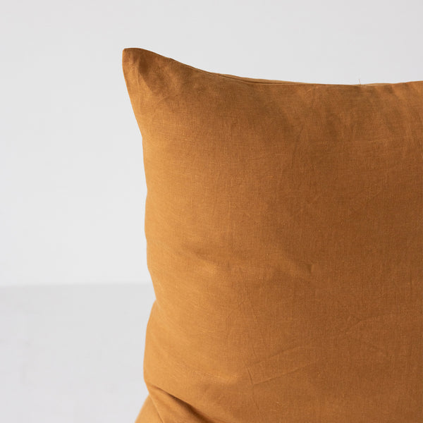 A&C Flax Linen Euro Pillowcase - Toffee