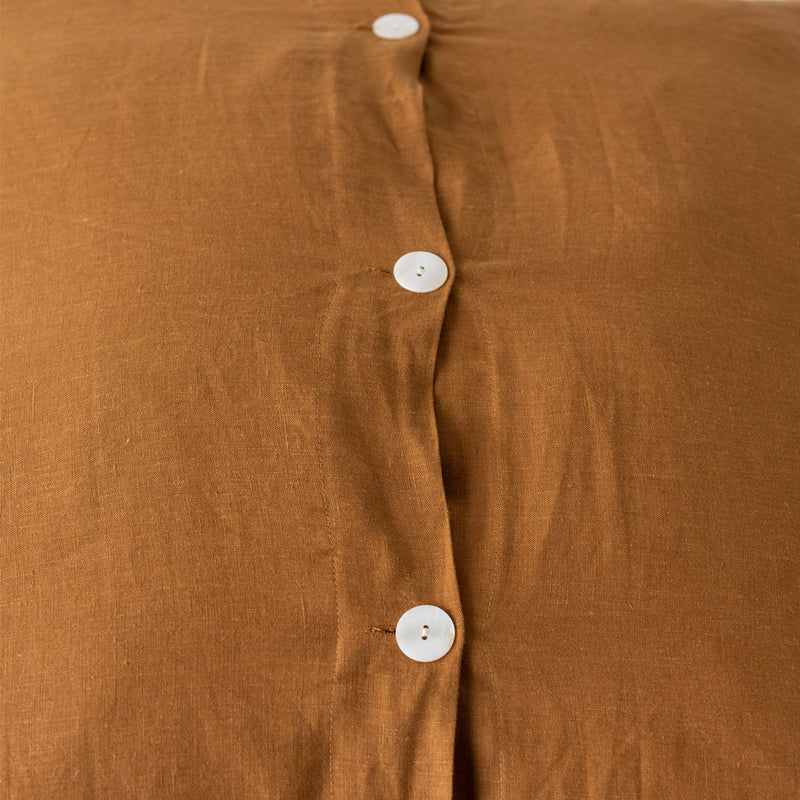A&C Flax Linen Euro Pillowcase - Toffee
