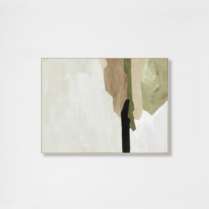 Tranquil Coastline Framed Canvas - Olive