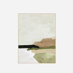 Tranquil Coastline Framed Canvas - Olive