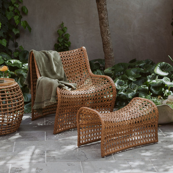 Wave Foot Stool - Dark Natural